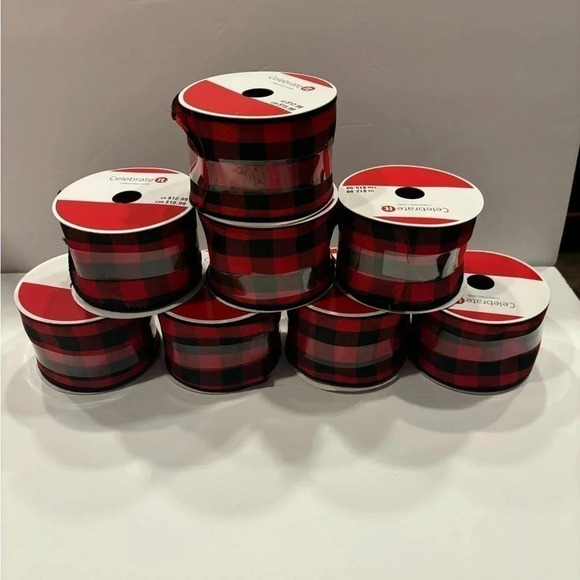 Ribbon Celebrate it Christmas Noel Wired Ribbon 8 Pack Bundle 21/2 in x20ft each - Picture 1 of 3